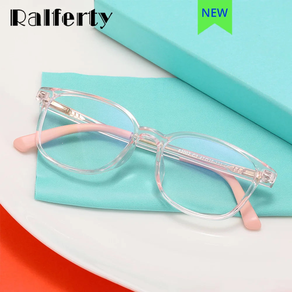 Ralferty  Women's Full Rim Square Tr 90 Acetate Eyeglasses R8302 Full Rim Ralferty   