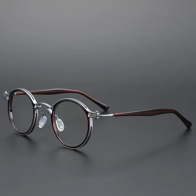 Cubojue Unisex Full Rim Round Tr 90 Titanium Reading Glasses 48133