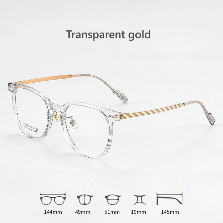 KatKani Womens Full Rim Round Plastic Eyeglasses 8605 Full Rim KatKani Eyeglasses Transparent gold  