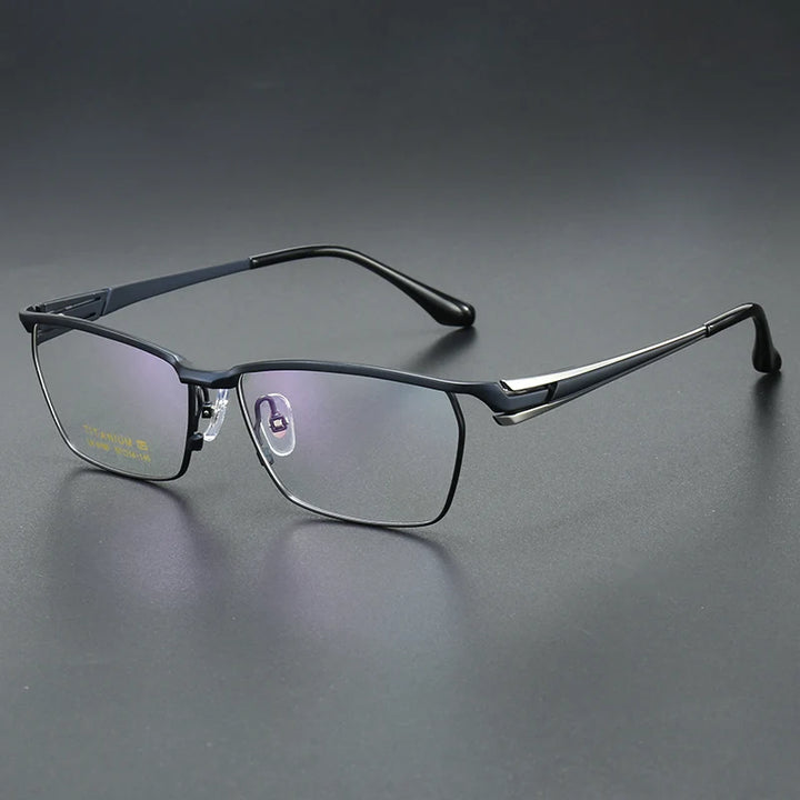 Aror Unisex Semi Rim Square Brow Line Titanium Eyeglasses 76195