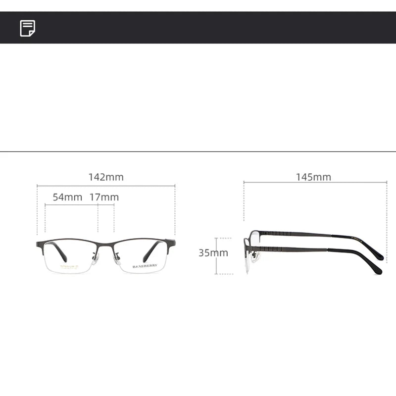 Reven Jate Unisex Semi Rim Square Titanium Eyeglasses 71109