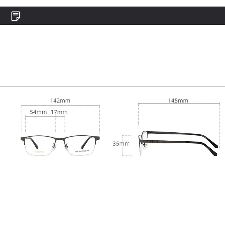 Reven Jate Unisex Semi Rim Square Titanium Eyeglasses 71109