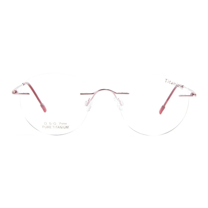 Esnbie Unisex Rimless Oval Round Titanium Eyeglasses 11461 Rimless Esnbie   