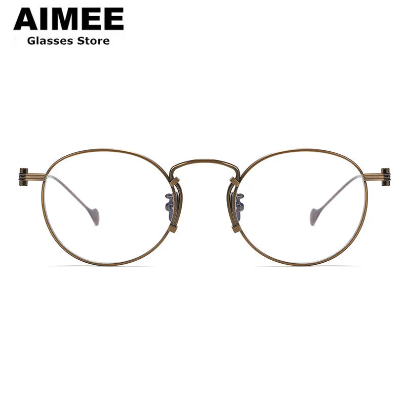 Aimee Unisex Full Rim Round Titanium Eyeglasses 190068 Full Rim Aimee   