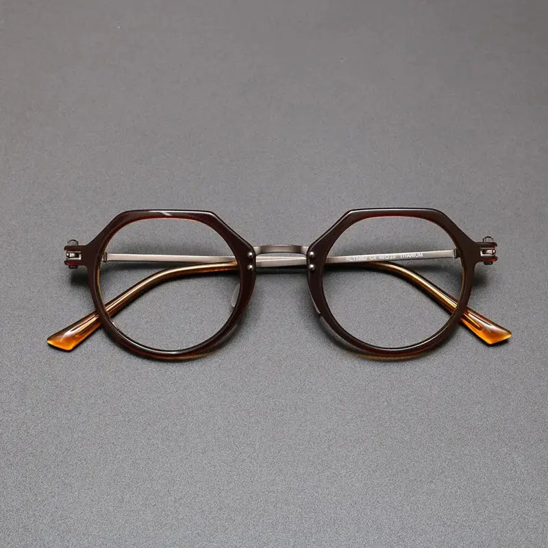 Bobbie Unisex Full Rim Polygon Acetate Eyeglasses 588200 FuzWeb