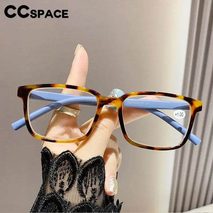 CCspace Unisex Full Rim Square Polycarbonate Reading Glasses 57584 Reading Glasses CCSpace   