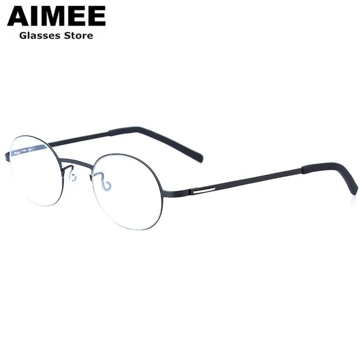 Aimee Women's Full Rim Oval Round Screwless Titanium Eyeglasses 198806