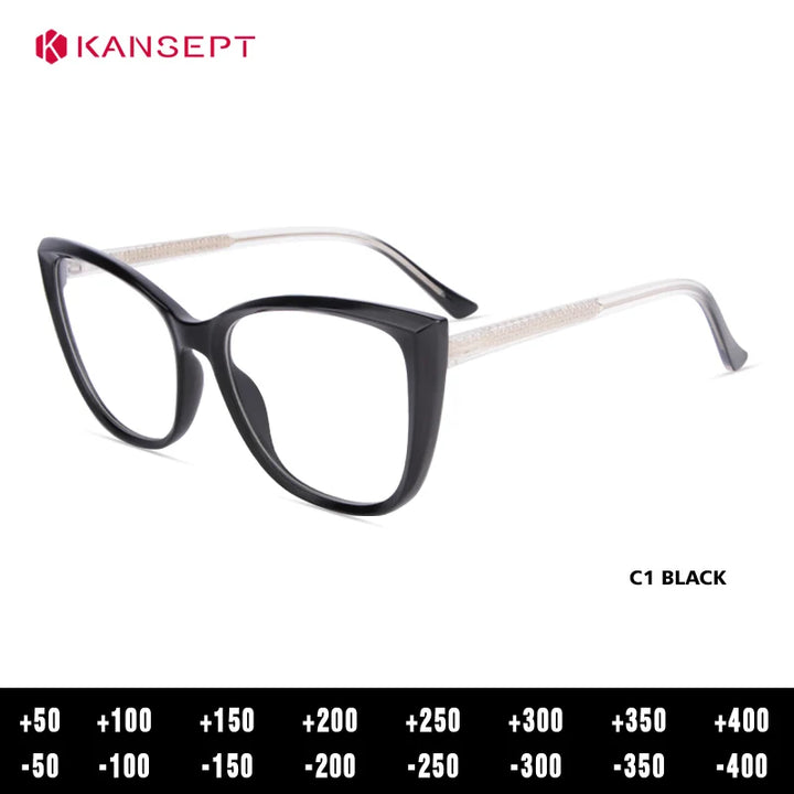 Kansept Women's Full Rim Cat Eye Tr 90 Alloy Reading Glasses 712137