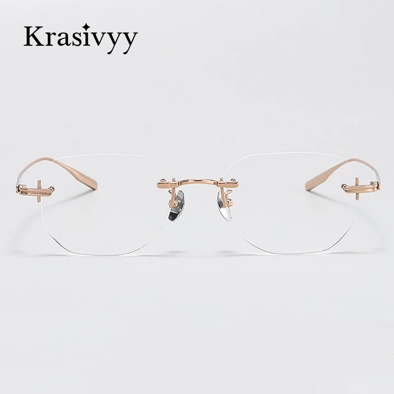 Krasivyy Men's Rimless Square Titanium Eyeglasses K132 Rimless Krasivyy   