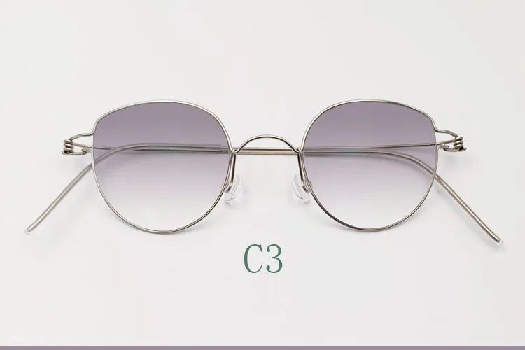 Yujo Unisex Full Rim Cat-Eye Stainless Steel Eyeglasses 42.39 — view 3 | Yujo at FuzWeb