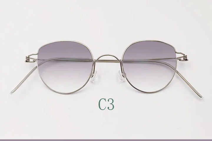 Yujo Unisex Full Rim Cat-Eye Stainless Steel Eyeglasses 42.39 — view 3 | Yujo at FuzWeb