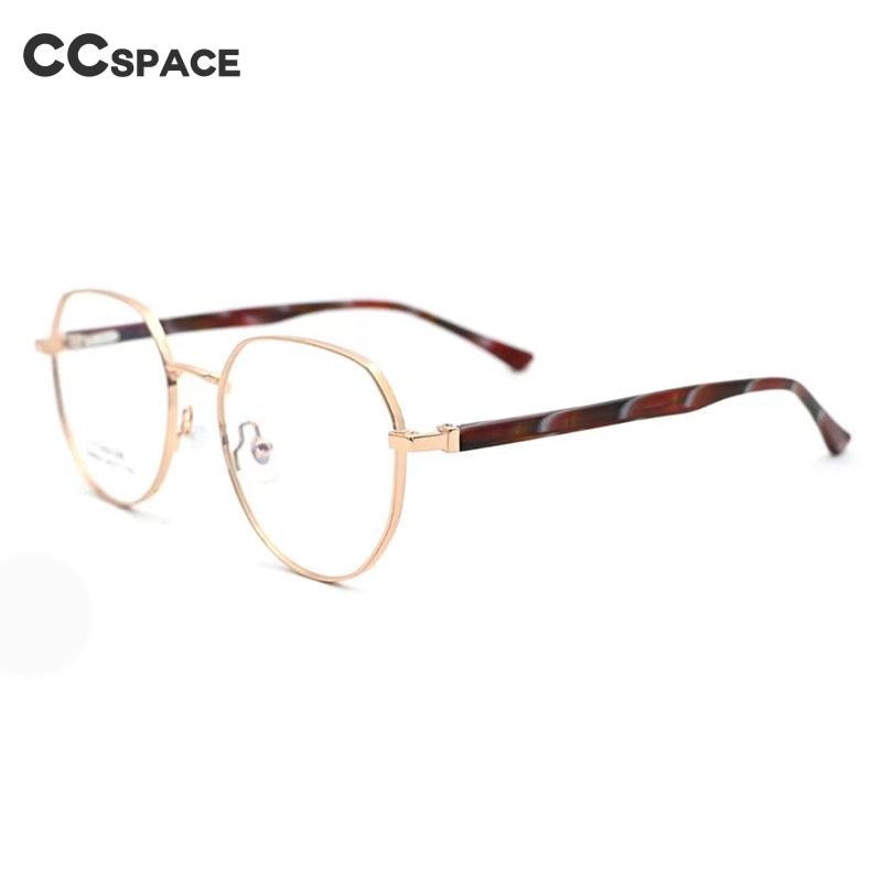 CCSpace Unisex Full Rim Polygon Titanium Eyeglasses 56092 Full Rim CCspace   