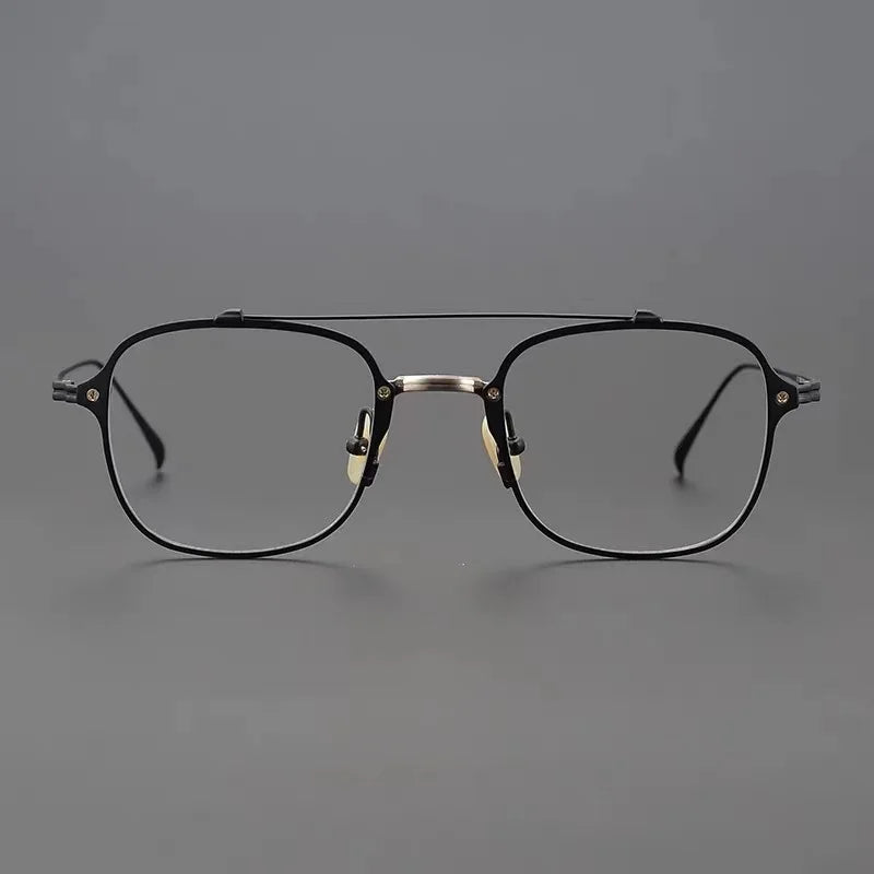 Aimee Unisex Full Rim Square Double Bridge Titanium Eyeglasses 80810 Full Rim Aimee   