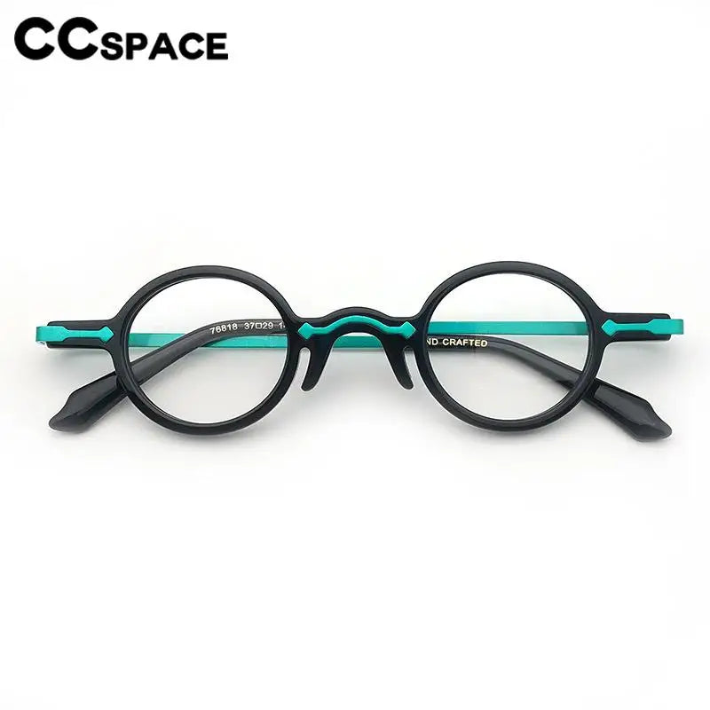 CCspace Women's Full Rim Round Cat Eye Acetate Eyeglasses 57414 Full Rim CCspace   