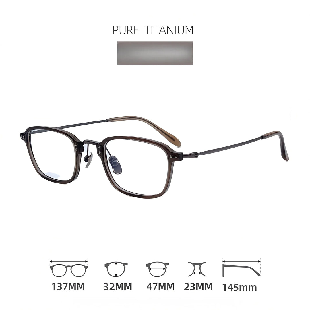 Momoja Women's Full Rim Polygon Acetate Titanium Eyeglasses 72360
