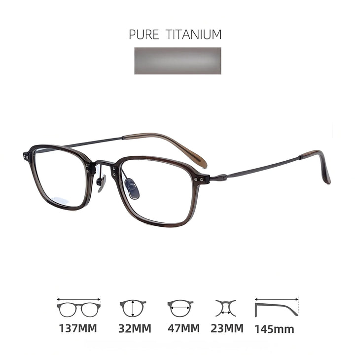 Momoja Women's Full Rim Polygon Acetate Titanium Eyeglasses 72360