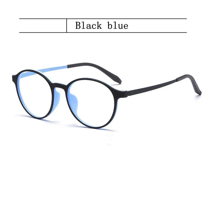 Kocolior Women's Full Rim Round Progressive Reading Glasses 249135 Reading Glasses Kocolior 1.61Progressive Black Blue