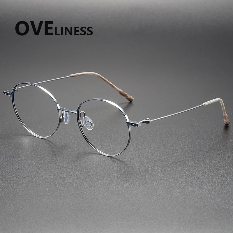 Oveliness Women's Full Rim Round Titanium Eyeglasses 22301