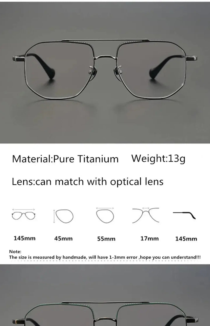 Aimee Full Rim 135000 Full Rim Titanium Unisex Frames Double Bridge FuzWeb