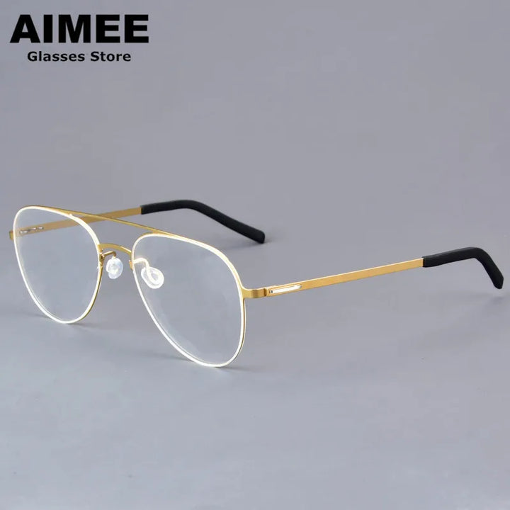 Aimee Women's Full Rim Square Double Bridge Titanium Eyeglasses 198005