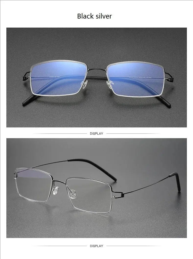 Aimee Unisex Full Rim Square Screwless Titanium Eyeglasses 34145