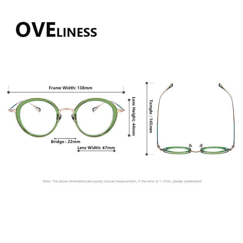 Oveliness Women's Full Rim Oval Acetate Titanium Eyeglasses 922159