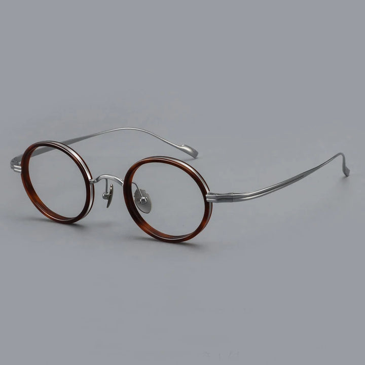 Black Mask Unisex Full Rim Round Titanium Eyeglasses BM-6080
