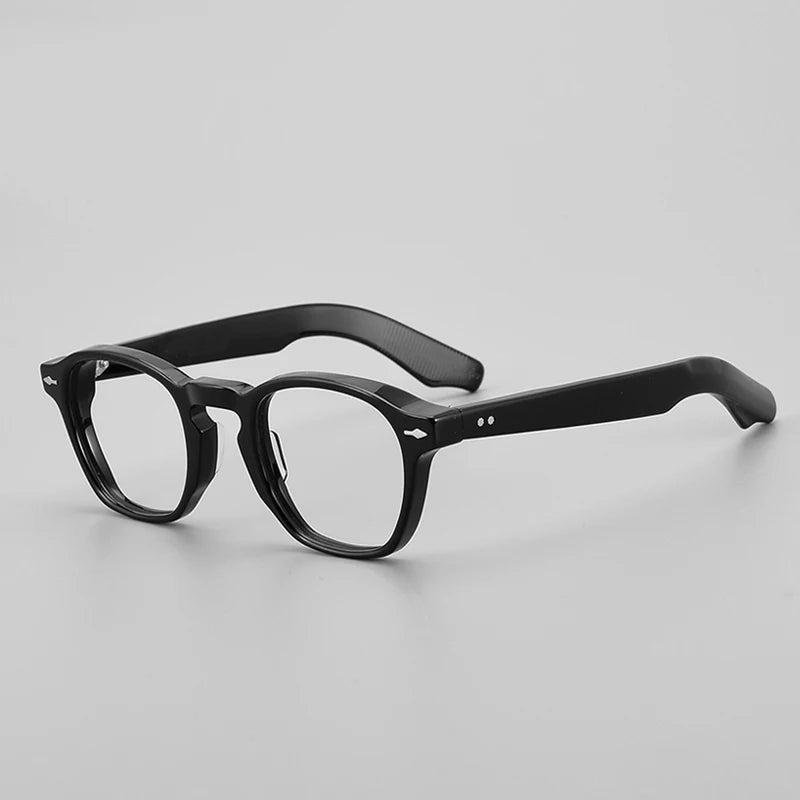 Black Mask Unisex Full Rim Acetate Square Eyeglasses M25 Full Rim Black Mask Black  