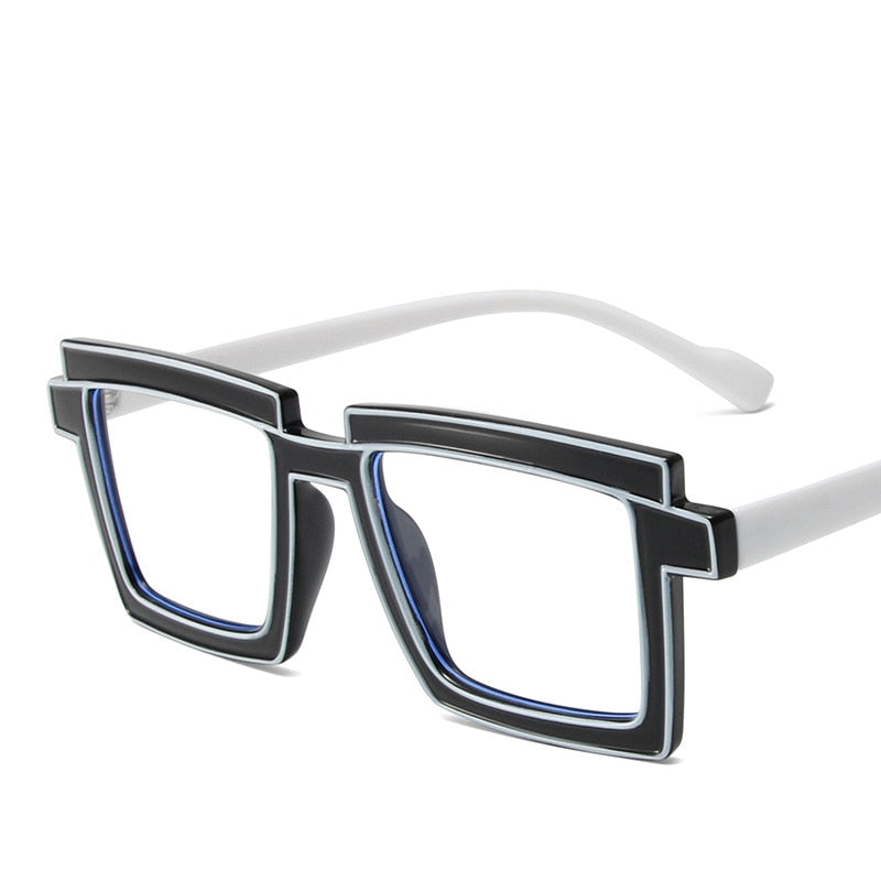 CCSpace Unisex Full Rim Square Tr 90 Titanium Eyeglasses 56791 Full Rim CCspace C3BlackWhite  