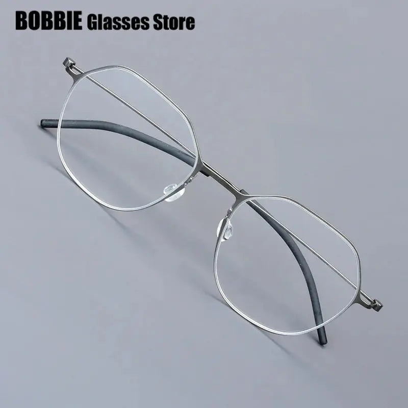 Bobbie 554065 Unisex Flat Tip Full Rim Polygon Titanium Frames FuzWeb
