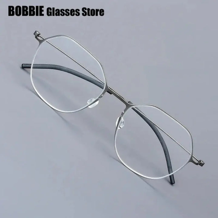 Bobbie 554065 Unisex Flat Tip Full Rim Polygon Titanium Frames FuzWeb