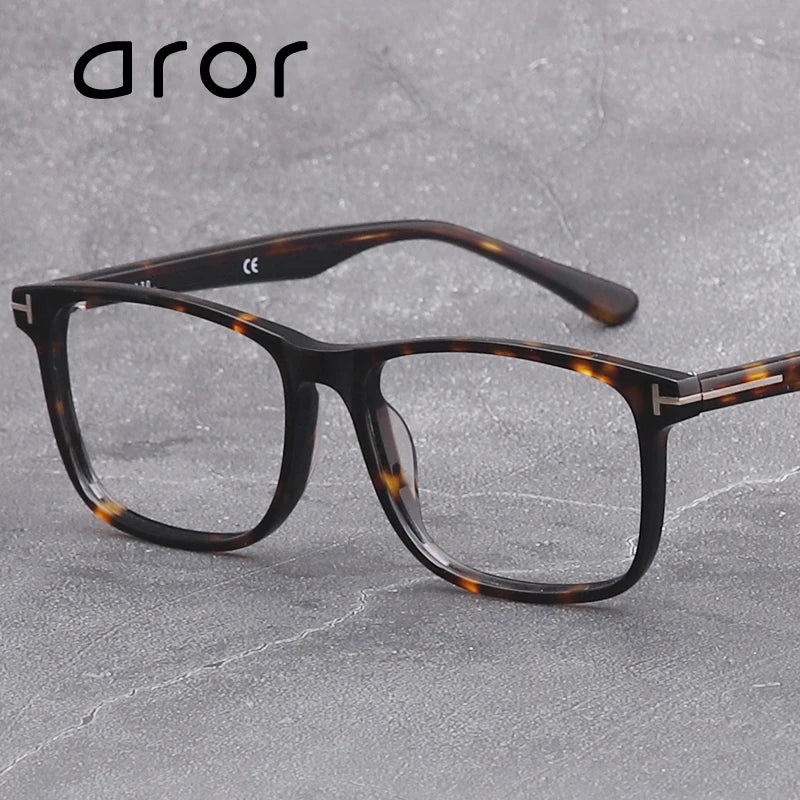 Aror Unisex Full Rim Square Acetate Eyeglasses 45752 Full Rim Aror