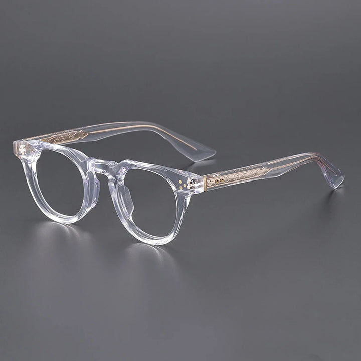 Black Mask Unisex Full Rim Round Acetate Eyeglasses BM-B55008