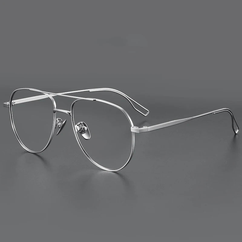 Hdcrafter Unisex Full Rim Oval Double Bridge Titanium Eyeglasses 959016