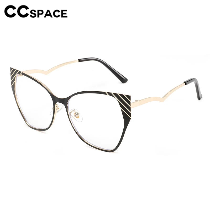 CCspace Women's Full Rim Square Butterfly Alloy Eyeglasses 300843 Full Rim CCSpace   