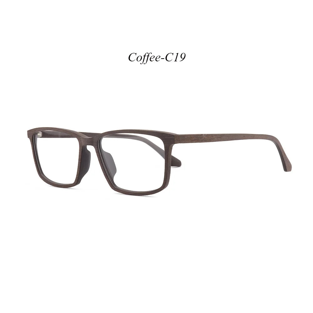 Hdcrafter Men's Full Rim Square Handcrafted Wood Eyeglasses 911695