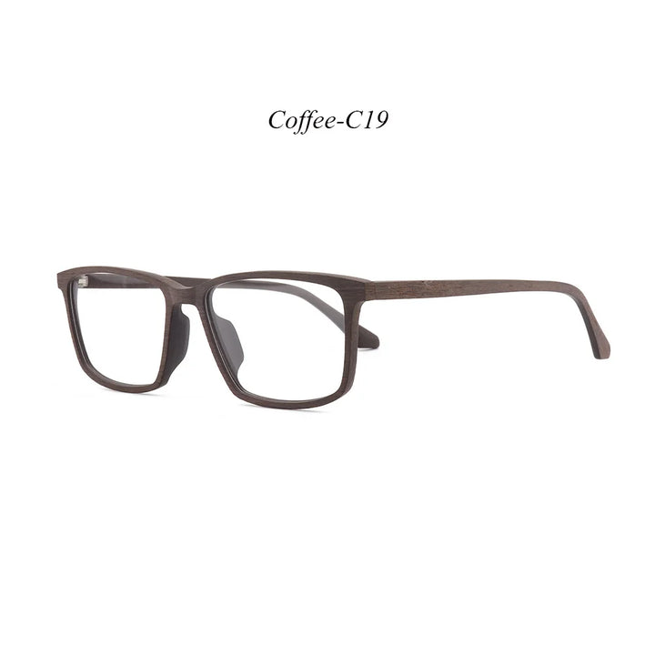 Hdcrafter Men's Full Rim Square Handcrafted Wood Eyeglasses 911695