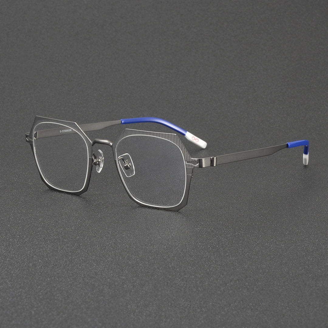 Muzz 81101 men's square screwless IP titanium prescription eyeglasses — view 7