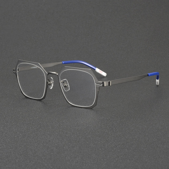 Muzz 81101 men's square screwless IP titanium prescription eyeglasses — view 7