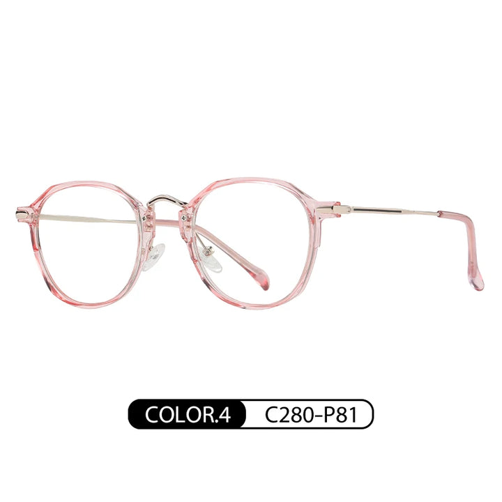 Gmei Women's Full Rim Polygon Oval Alloy Tr 90 Eyeglasses J847 Full Rim Gmei Optical C280-P81  