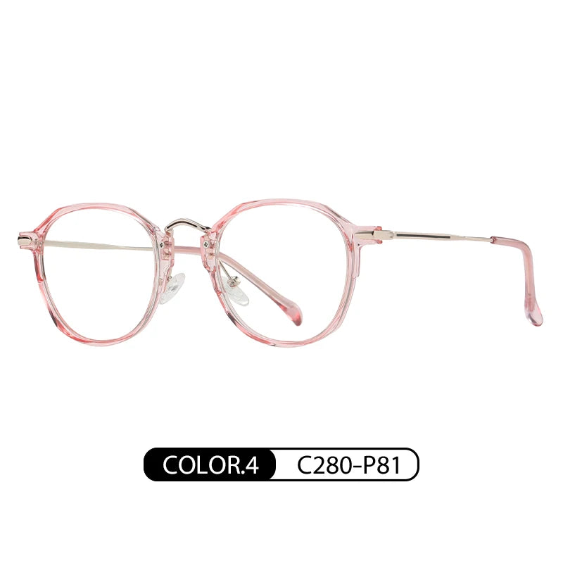 Gmei Women's Full Rim Polygon Round Tr 90 Alloy Eyeglasses 61847