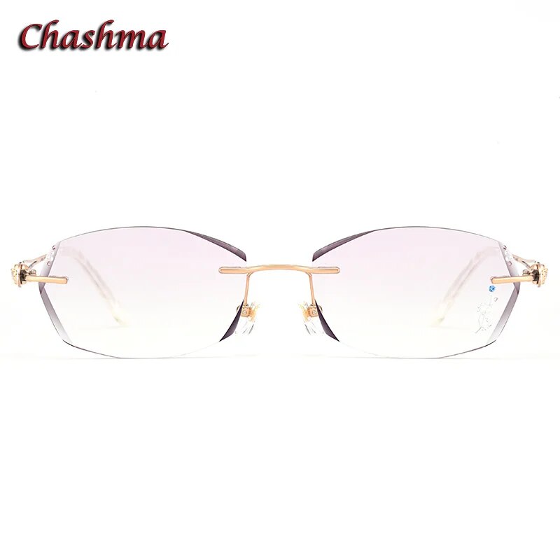 Chashma Ochki Women's Rimless Square Titanium Eyeglasses 5062 Rimless Chashma Ochki   