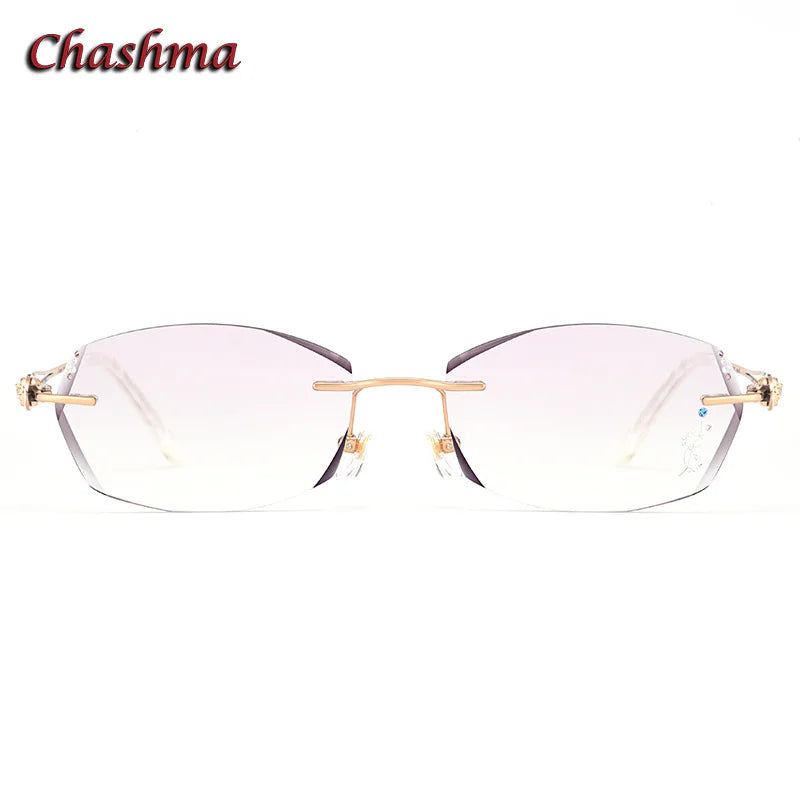 Chashma Ochki Women's Rimless Oval Square Titanium Eyeglasses