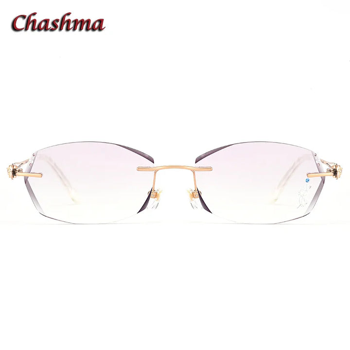 Chashma Ochki Women's Rimless Oval Square Titanium Eyeglasses