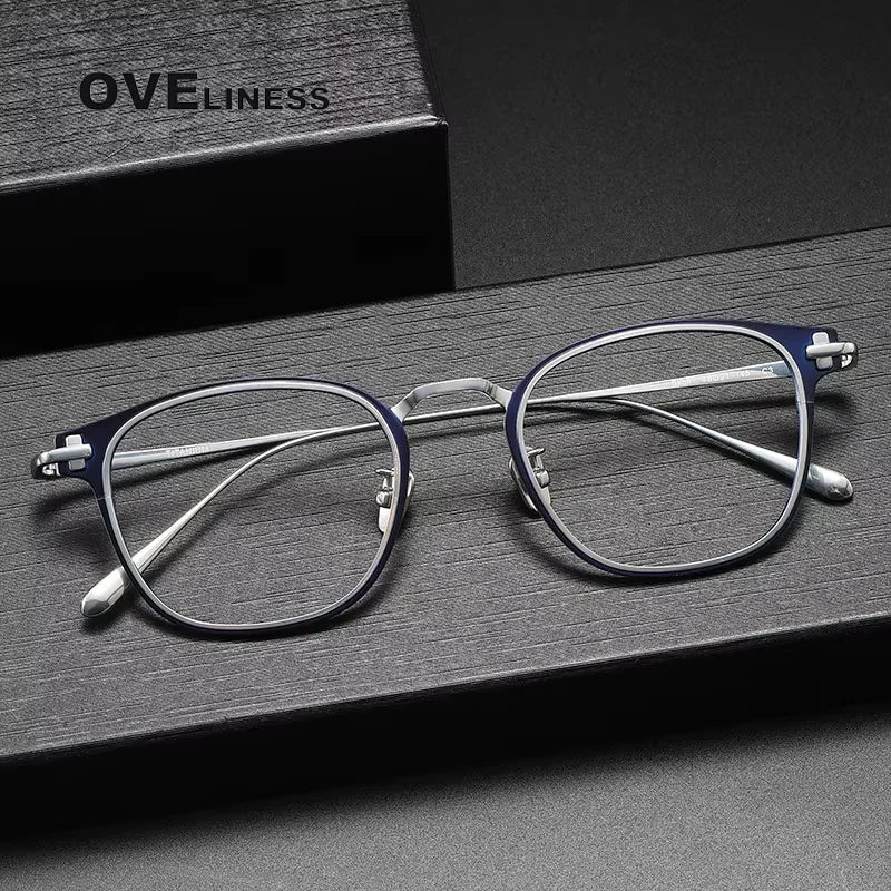 Oveliness Women's Full Rim Square Titanium Acetate Eyeglasses 13821 Full Rim Oveliness   