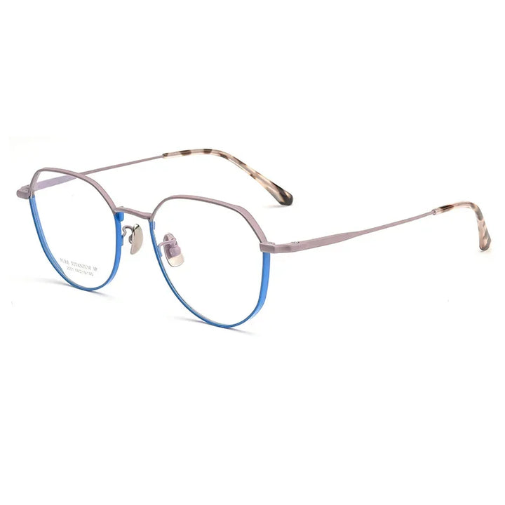 Aror Unisex Full Rim Flat Top Square Titanium Eyeglasses 205149 Full Rim Aror gray blue