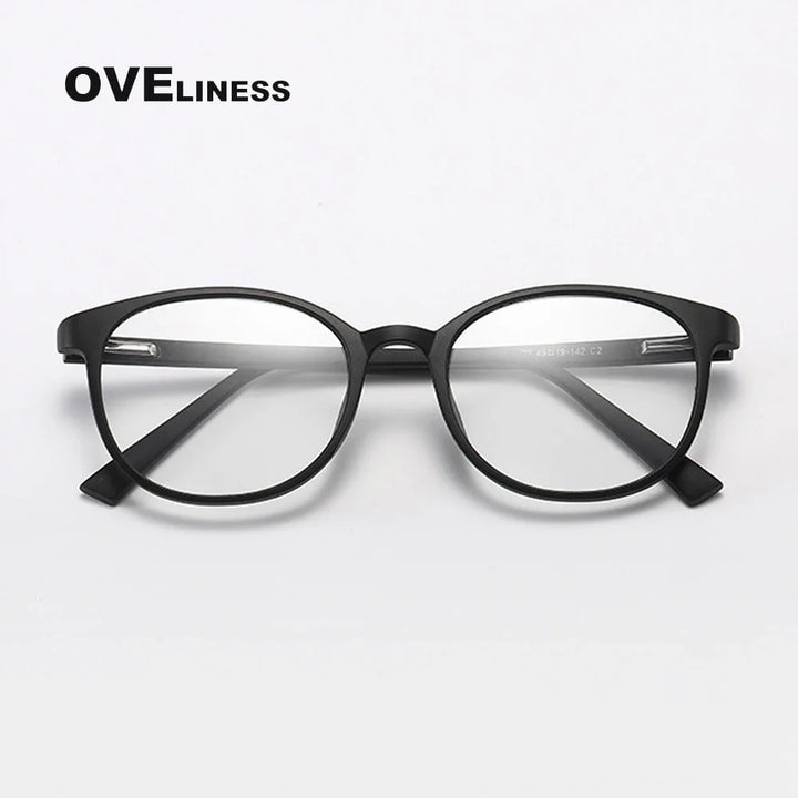 Oveliness Women's Full Rim Round Square Tr 90 Titanium Eyeglasses 398109