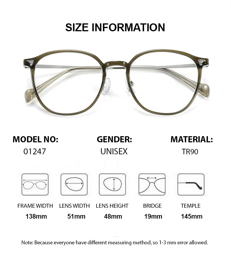 Summer Flower Women's Full Rim Oval Tr 90 Titanium Eyeglasses 801247 Full Rim Summer Flower