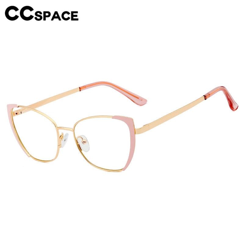 CCSpace Women's Full Rim Square Butterfly Alloy Acetate Eyeglasses 56702 Full Rim CCspace   