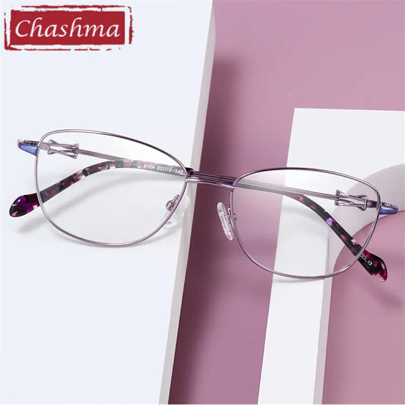 Chashma Ottica Women's Full Rim Square Cat Eye Titanium Eyeglasses 8104 Full Rim Chashma Ottica   